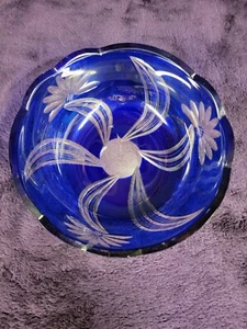 Cobalt Blue Glass Decorative Bowl - Picture 1 of 6