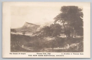 RPPC New York Historical Society, Kurs des Empire Künstler Thomas Cole Postkarte - Bild 1 von 2