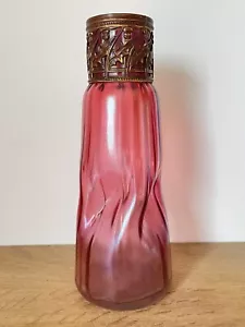 Vase Art Nouveau en verre Irisé Rose Loetz Kralik - Chardons jugendstil - Imagen 1 de 6