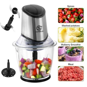 Electric Chopper Meat Grinder Mincer Glass Bowl Mixe Electric Processor Blender - Picture 1 of 15