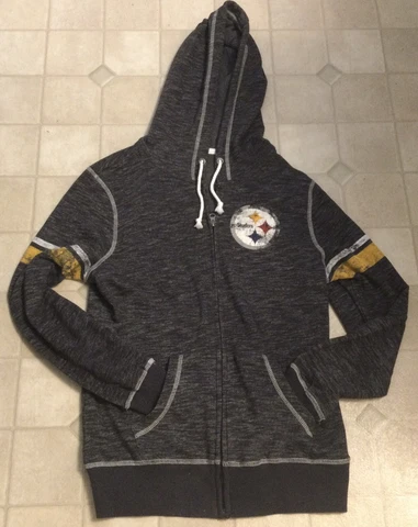 Majestic Pittsburgh Steelers Womens NFL Jacket Zip up Hoodie Size M Free Ship Cover