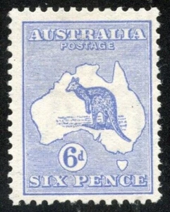 6d Roo Acsc 17A~SG9 ULTRAMARINE 1ST WMK LOWER RIGHT CORNER POSITION MLH.   - Picture 1 of 2