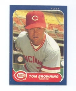 1986 Fleer TOM BROWNING Cincinnati Reds Bottom Card - Picture 1 of 1