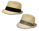 Paper Straw Short Brim Style Fedora Panama Trilby Summer Beach Hat With Band
