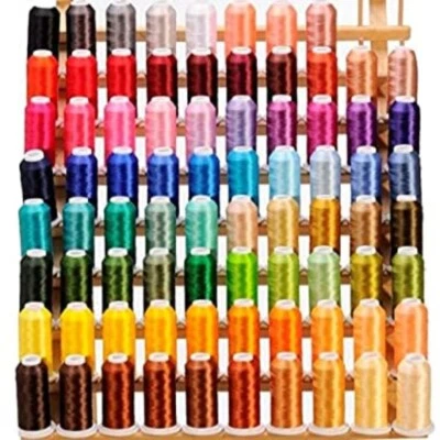 80 spools 1100 Yards of Polyester Embroidery Threads Compatible with Brother - Image 1 of 4
