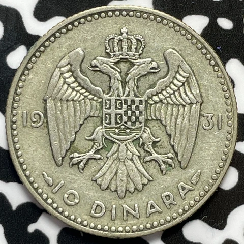 1931 Yugoslavia 10 Dinara Lot#M5276 Silver! Cover