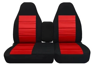 Truck seat covers Fits 1997-2003 Ford F150 40-60 Highback W/console Black Red - Bild 1 von 8