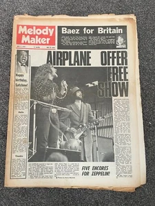 MELODY MAKER July 04 1970 LED ZEPPELIN JEFFERSON AIRPLANE JOAN BAEZ - Picture 1 of 1