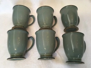 Lot of 6 Denby-Langley Regency Green 4 “ Old Shape Footed Mugs Great  Condition - Picture 1 of 16