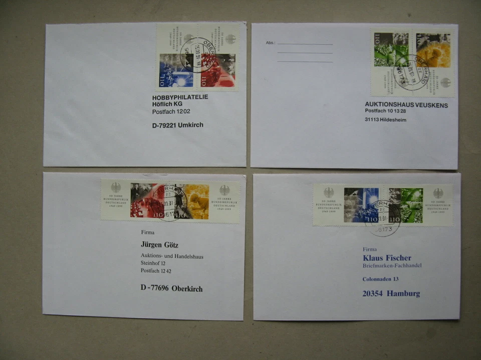 GERMANY BRD, 4x cover 2001, combinations S/S 50 years BRD, Berlin Wall - Image 1 of 1