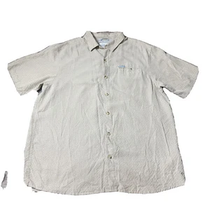 Columbia Shirt Mens Adult Size Large Button Up Omni Shade Tan Fishing Causal - Picture 1 of 9