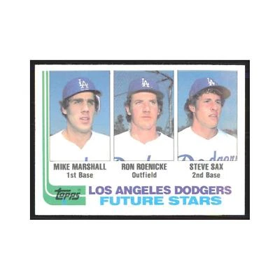 1982 Topps Mike Marshall/Ron Roenicke/Steve Sax Dodgers #681 Foto 1 de 3