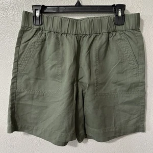 Talbots Women’s Size Small Green Linen Blend Pull On Shorts Elastic Waist NWT - Picture 1 of 4