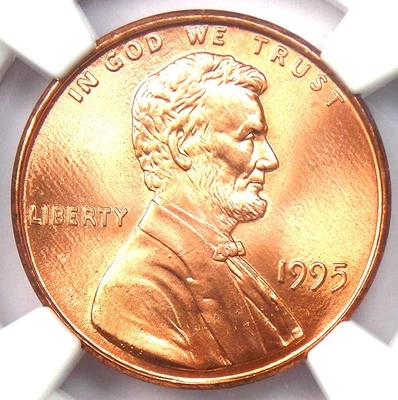 1995 Doubled Die Obverse Lincoln Cent Penny DDO 1C - NGC MS69 RD - $3,000 Value - Image 1 of 4