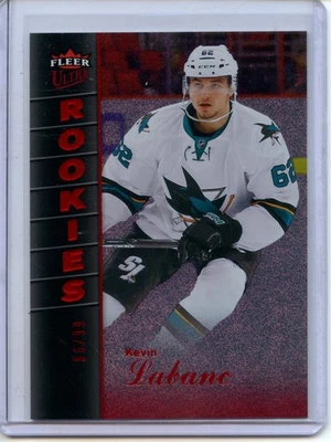 2016-17 Fleer Showcase Hockey Ultra Rookies PLATINUM Kevin Labanc Sharks #66/99 - Image 1 of 2