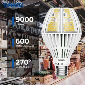 9000LM LED Light Bulb 60W=900W Energy Saving 5000K Daylight Workshop Lamp SANSI - Picture 1 of 13