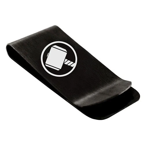 Thor Hammer Icon Engraved Money Clips, Stainless Steel Men's Cash Clip - Image 1 of 1