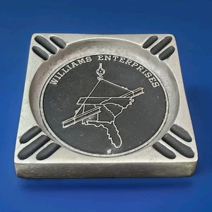 Vintage Heavy Cast Aluminum Ashtray Williams Enterprises Steel Southeast READ - Picture 1 of 5