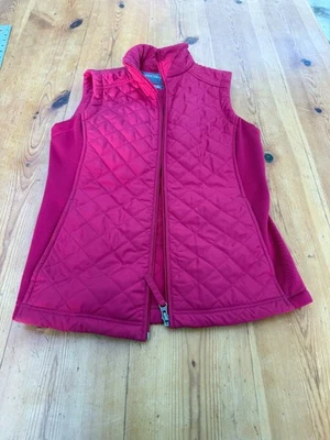 Van Heusen Vest Womens S RED Burgundy Quilted Puffer Full Zip Pockets  N13 Foto 1 de 4