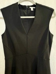Halogen Black Sleeveless Fit & Flare Midi Dress Size 6 NWOT Minimalist - Picture 1 of 13