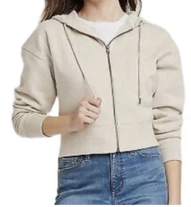 Universal Thread Damen Cropped Full Zip Hoodie Sweatshirt Hellbraun Small - Bild 1 von 12