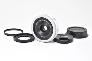 [Almost Unused w/Cap] Canon EF 40mm F/2.8 STM Wihite AF Pancake Lens From JAPAN - Picture 1 of 24