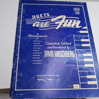 Duets Are Fun Book One Piano Sheet Music Book David Hirschberg Musicord F2 - Image 1 of 4