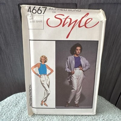 VINTAGE! 4667 Style Sz 14 Sewing Pattern Misses 1980s Clothing - Image 1 of 2