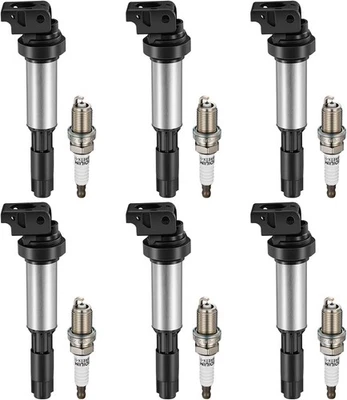 6 个点火线圈包 UF522 和火花塞适用于 2004 - 2006 宝马 X3 3.0L l6 — 第 1/4 张图片