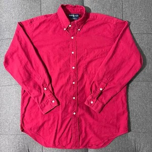 Ralph Lauren Flannel Shirt Men Large Red Black Cotton Wool Blend - Picture 1 of 8