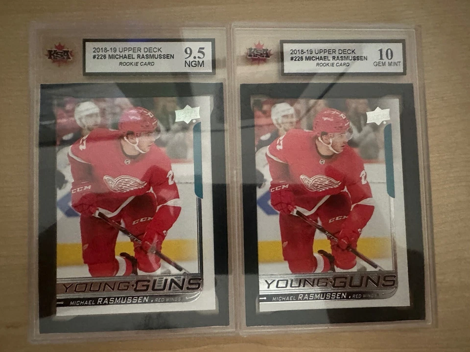 2018-19 UD #226 LOT OF 2 Michael Rasmussen YG RC | KSA GRADED GEM MINT 10 & 9.5 - Image 1 of 1