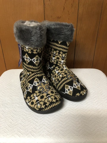 New Orleans Saints House Booties Women’s XL 11-12 Officially Licensed Cover
