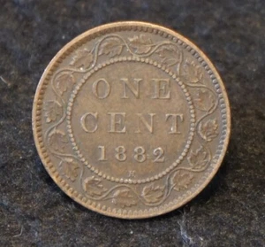 1882H grande centesimo canadese in ottime condizioni BELLO vecchio da collezione! - Foto 1 di 2