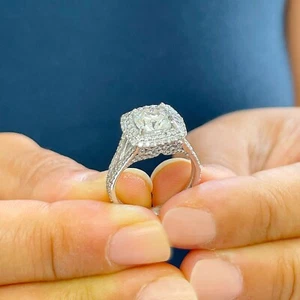 Anillo de compromiso de oro blanco 14k con certificación IGI 2,50 quilates - Imagen 1 de 11