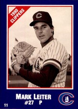 1990 Columbus Clippers Police #11 Mark Leiter - NM Baseball Card
