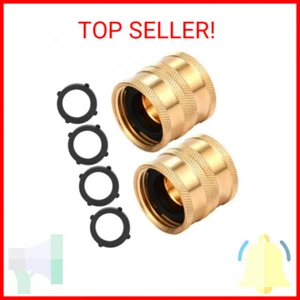 2 Pack 3/4" Heavy Duty Brass Garden Hose Adapter with Dual Swivel for Male Hose - Picture 1 of 2