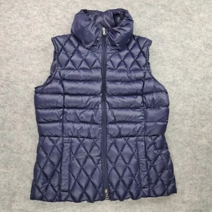 Lauren Ralph Lauren Puffer Vest Womens Extra Small Blue Full Zip Quilted Down - Picture 1 of 12