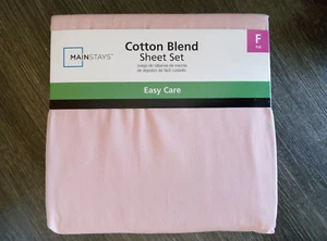Mainstays Cotton Blend Sheets Soft Full Size Four Piece Set NEW pink blush - Picture 1 of 4
