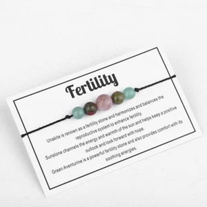 Fertility Gemstone Stretch Bracelet Natural Stone Beads - Picture 1 of 5