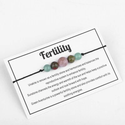 Fertility Gemstone Stretch Bracelet Natural Stone Beads - Image 1 of 4