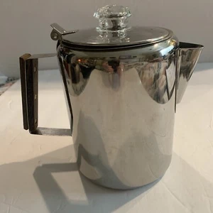 Stainless Steel Percolator Coffee Pot Stansport Survival Off-road Camping 9 Cup - Picture 1 of 9