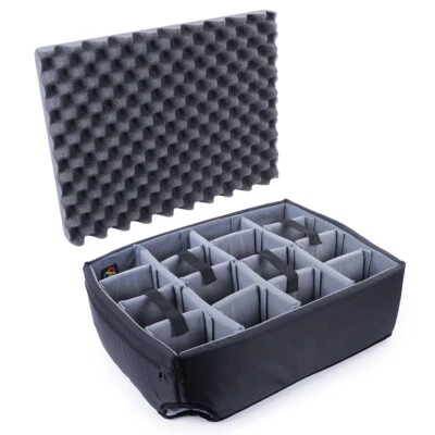 CVPKG Padded Dividers (grey) for Pelican 1560 Case. Comes with lid foam.