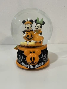Disney Mickey and Minnie Happy Halloween Musical Snow Globe Jack-O-Lantern Theme - Picture 1 of 5