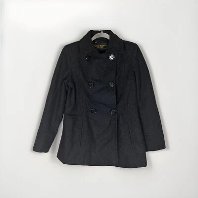 Abrigo MARVIN RICHARDS NEW YORK Negro Mezcla Lana Guisante Talla S Foto 1 de 4