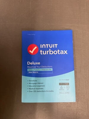 Intuit TurboTax Deluxe 2023 Federal w State CD/Download   - Image 1 of 3
