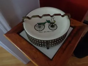 Mid-Century Harkerware Ceramic and Brass Ashtray, Bowl Selden's Motor Wagon 1877 - Picture 1 of 3