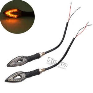 Pair Universal Motorcycle LED Turn Signal Amber Light Blinker Indicator M10 - Bild 1 von 11