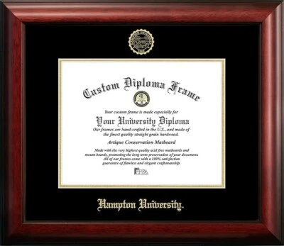 Campus Images VA990GED Hampton University marco de diploma en relieve dorado 11" x 14" Foto 1 de 4