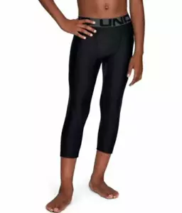 Under Armour Boys Black Heat Gear 3/4 Leggings L49658 Size Youth XS - Picture 1 of 3