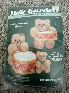VTG Dale Burdett Christmas Felt Kit  No. FK453 Bear Drums Christmas 1987 - Picture 1 of 2